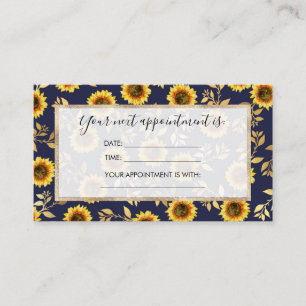 Carte De Rendez-vous Sunny Yellow Gold Navy Feuille Motif