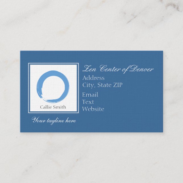 Carte De Rendez-vous Symbole bleu ciel Zen (Devant)
