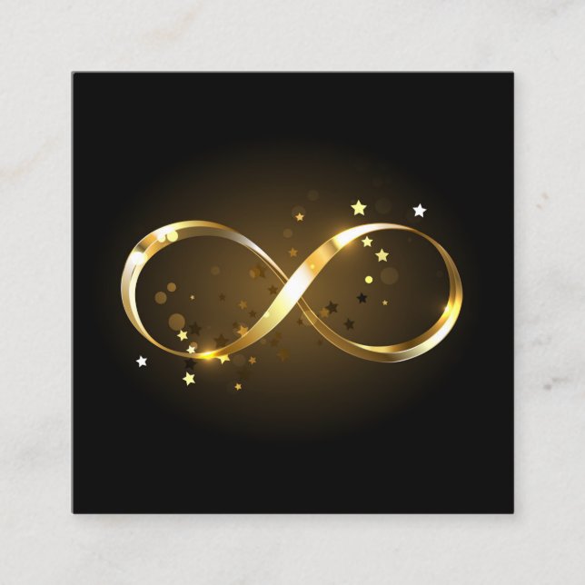 Carte De Rendez-vous Symbole d'infini doré (Devant)