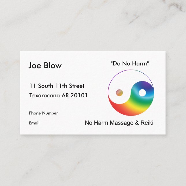 Carte De Rendez-vous Symbole Yinyang multicolore (Devant)