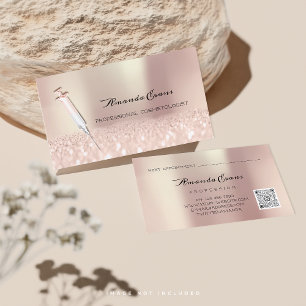 Carte De Rendez-vous Syringe Rose Parties scintillant Botox Injections
