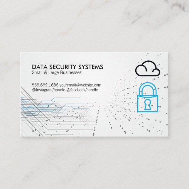 Carte De Rendez-vous Systèmes de sécurité des données | Stockage cloud  (Devant)