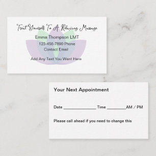 Carte De Rendez-vous Thérapeute tendance de massage Lotus Graphic