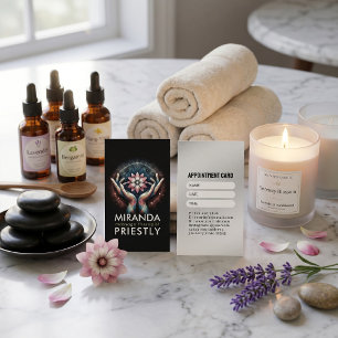 Carte De Rendez-vous Thérapie de Massage Mains de Guérison Énergie Spa 