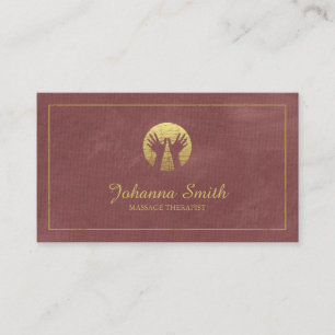 Carte De Rendez-vous Toile rougeâtre Cadre doré, Massage des mains