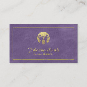 Carte De Rendez-vous Toile violette Cadre doré, Massage des mains