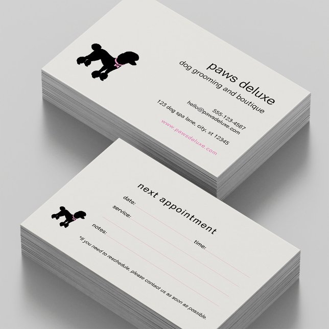 Carte De Rendez-vous Toilettage de chiens Silhouette Moderne (Créateur téléchargé)