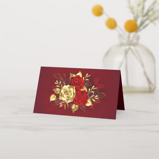 Carte De Rendez-vous Trois Roses de bijoux (Devant)