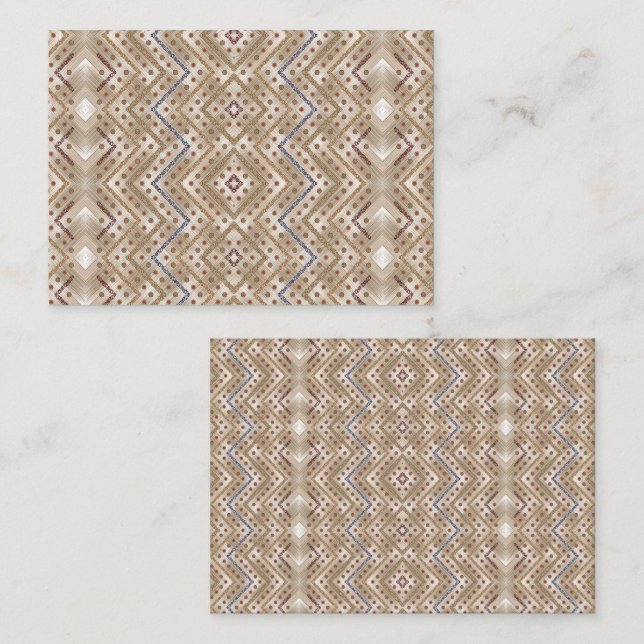 Carte De Rendez-vous Un tapis marron affichant un design symétrique (Devant / Derrière)