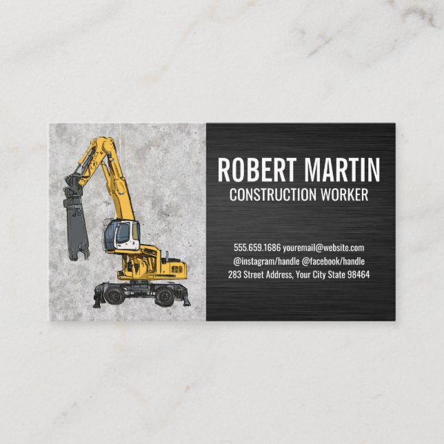 Carte De Rendez-vous Véhicule de construction | Béton (Devant)