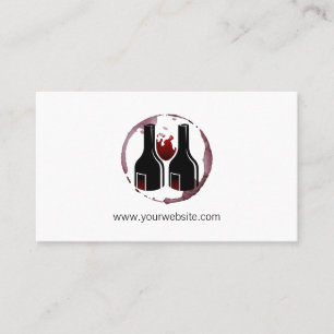 Carte De Rendez-vous Verre à vin et bouteilles   Tache de vin 