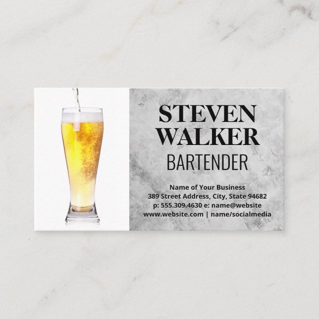 Carte De Rendez-vous Verre de bière (Devant)