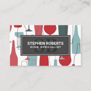 Carte De Rendez-vous Verres à vin Bouteilles Motif
