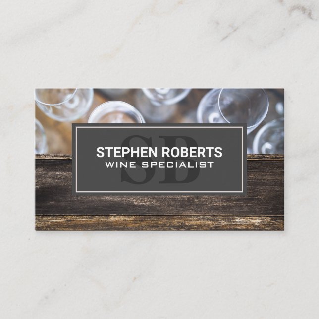Carte De Rendez-vous Verres à vin vue de dessus | Bois rustique (Devant)