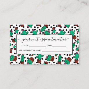 Carte De Rendez-vous Vert Cactus Floral Hexagon Motif Aquarelle