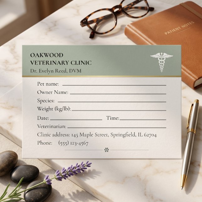 Carte de rendez-vous vétérinaire Clinique DVM Modi (Custom Veterinary Appointment Card DVM Clinic Editable
)