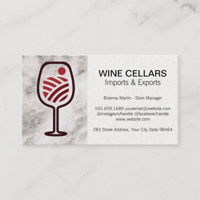 Carte De Rendez-vous Vignoble Wine Glass | Restaurant (Devant)