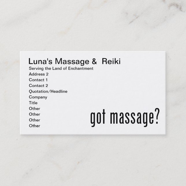Carte De Rendez-vous Vous avez reçu un massage ? (Devant)