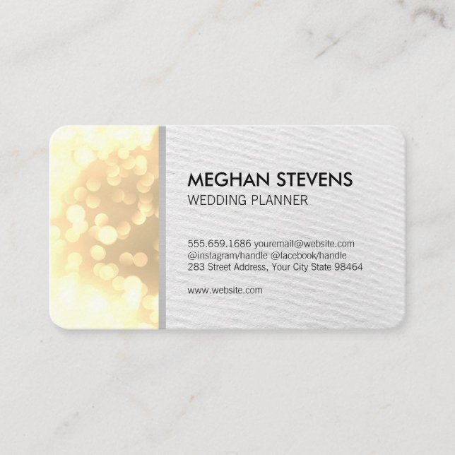Carte De Rendez-vous Wedding planner de Glamor Bokeh (or) (Devant)