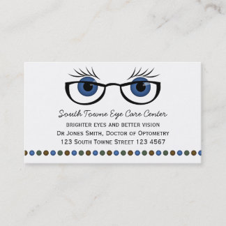 Carte De Rendez-vous Yeux et lunettes bleus