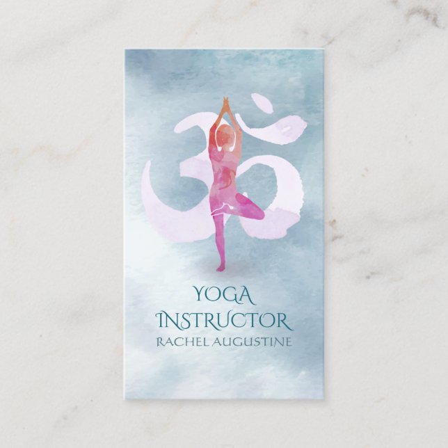 Carte De Rendez-vous YOGA Instructor Nomination Méditation Pose Om (Devant)