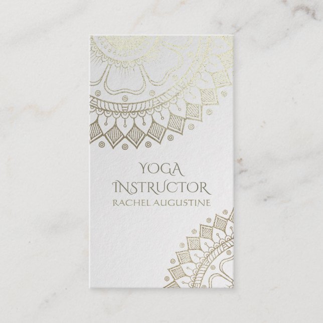 Carte De Rendez-vous YOGA Nomination d'instructeur Gold Mandala Navy Bl (Devant)