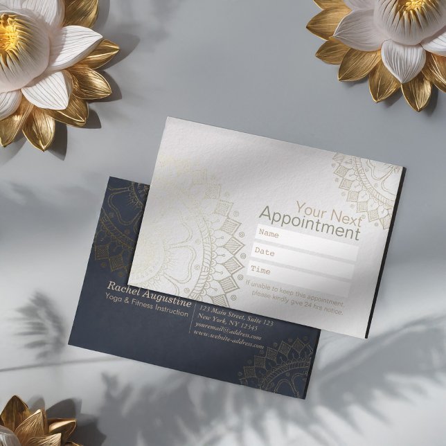 Carte De Rendez-vous YOGA Nomination d'instructeur Gold Mandala Navy Bl (Créateur téléchargé)