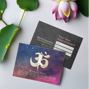 Carte De Rendez-vous YOGA Pose OM Symbole Classe Pass Fidélité Rendez-v