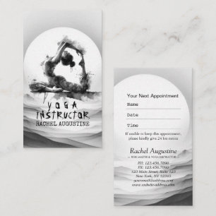 Carte De Rendez-vous Yoga Reiki à une jambe King Pigeon Pose Aquarelle
