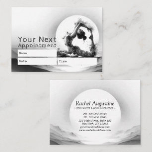Carte De Rendez-vous Yoga Reiki à une jambe King Pigeon Pose Aquarelle