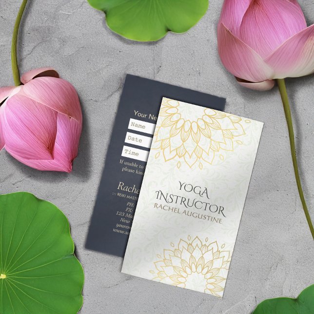 Carte De Rendez-vous YOGA Studio Instructor Nomination Gold Mandala (Créateur téléchargé)