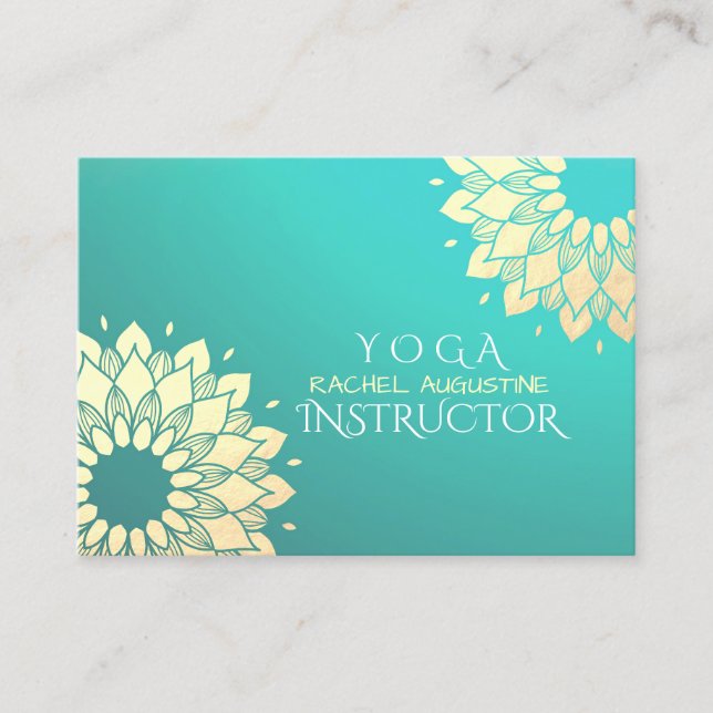 Carte De Rendez-vous YOGA Studio Instructor Nomination Golden Mandala (Devant)