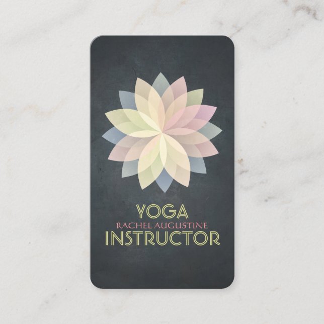 Carte De Rendez-vous YOGA Studio Instructor Nomination Lotus Mandala (Devant)