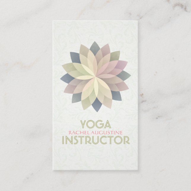 Carte De Rendez-vous YOGA Studio Instructor Nomination Lotus Mandala (Devant)
