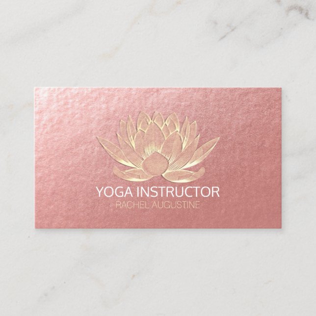Carte De Rendez-vous YOGA Studio Méditation Reiki Instructeur Gold Lotu (Devant)