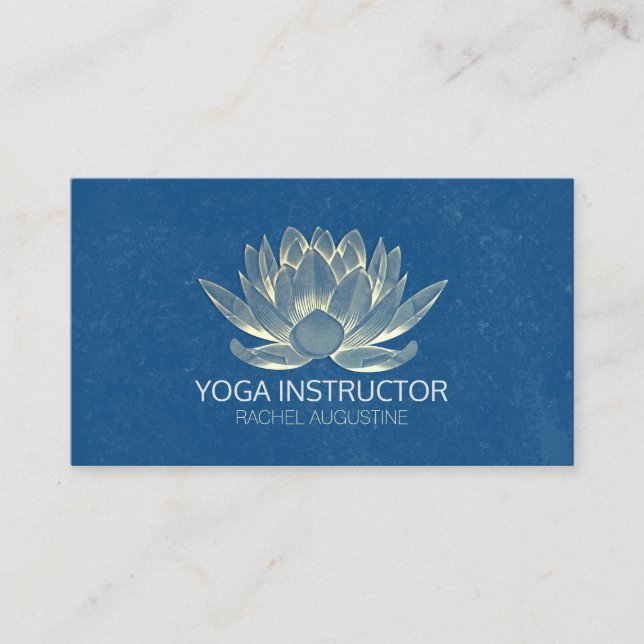 Carte De Rendez-vous YOGA Studio Méditation Reiki Instructeur Gold Lotu (Devant)