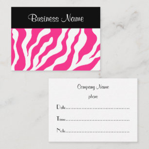 Carte de rendez-vous Zèbre Rose Chaud
