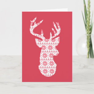 Carte de rennes de Noël Knit d'hiver