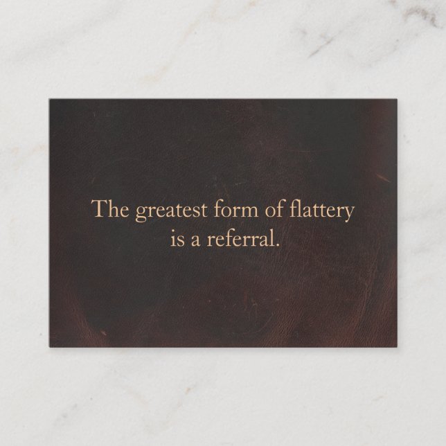 Carte de renvoi Professionnel Entrepreneur Cuir (Devant)