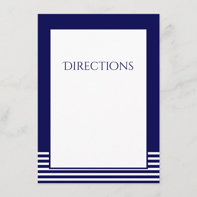 Carte de renvoi rayée bleu marine et blanc - Maria (Devant)