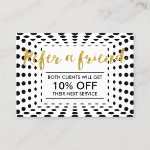 Carte de renvoi   Script Gold Dots moderne