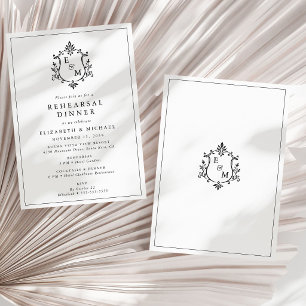 Carte de repas de répétition de mariage élégant av