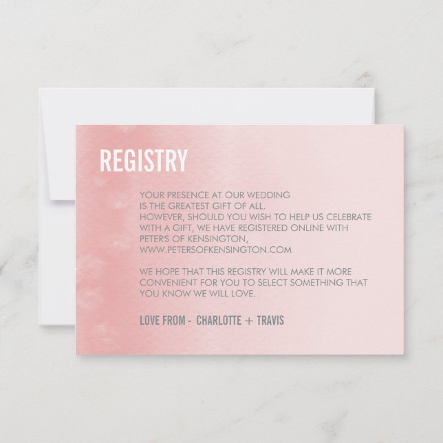 CARTE DE RÉPERTOIRE aquarelle ombre rose corail si (Dos)