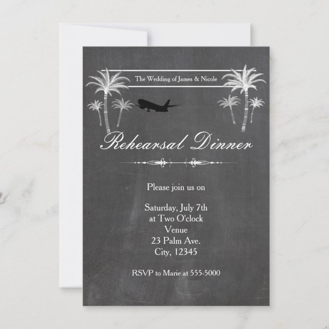 Carte de répétition de mariage de destination avec (Devant)
