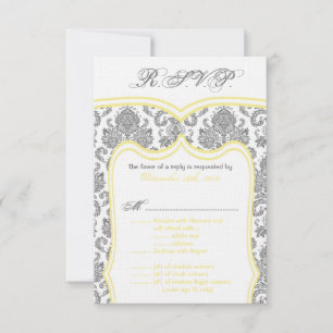 Carte de réponse 3,5x5 Damassé pour mariage
