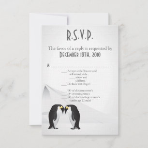 Carte de réponse 3,5x5 Pingouins s'accouplent pour