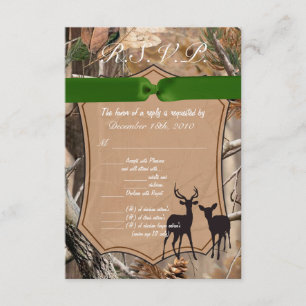 Carte de réponse 3,5x5 R.S.V.P. Camouflage de chas