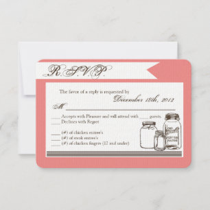 Carte de réponse 3 x 5 R.S.V.P. Mason Jar Pays Rus