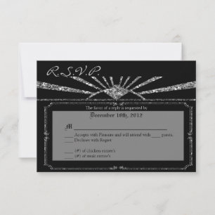 Carte de réponse 3x5 R.S.V.P. Art Déco Roaring 20s