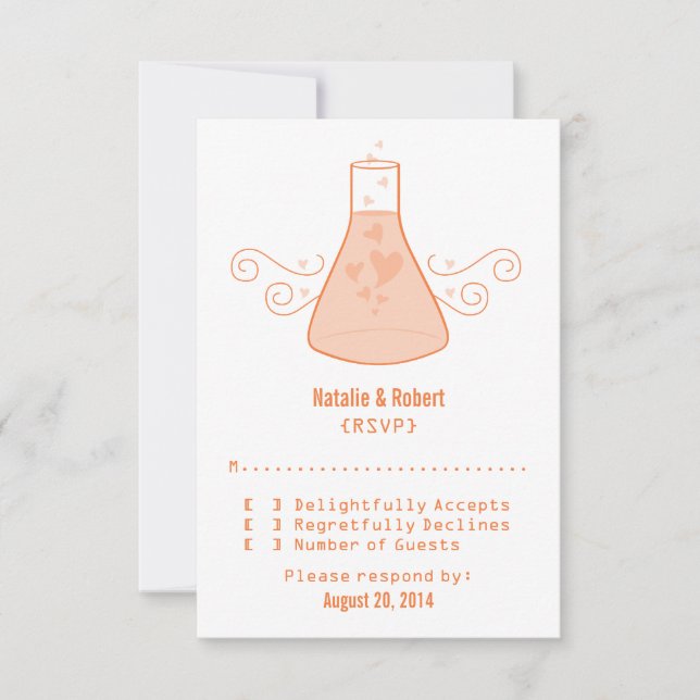 Carte de réponse à la chimie douce orange (Devant)